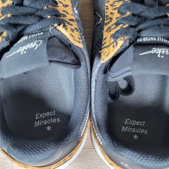 Nike Waffle Racer 2X Shoes Womens Size 8.5 Black Leopard Athletic DC9208-001 - Picture 5 of 10